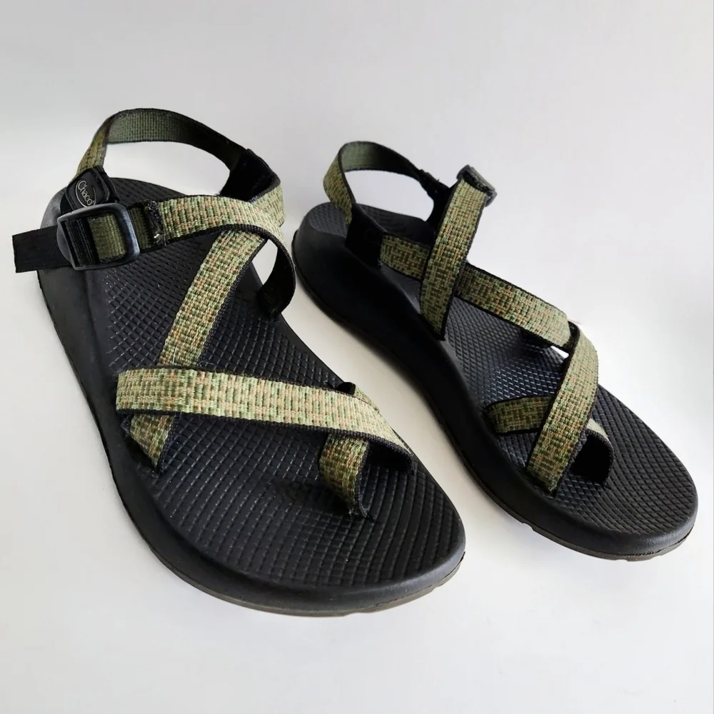 Chaco Sport Sandals Green & Black, Waterproof No-Slip Vibram Grip Soles, Mens 9